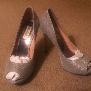 Bradley Mischa Silver Heels- wore One time!